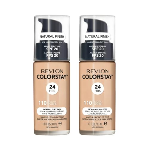 2 x Revlon Colorstay 24HRS Natural Finish For Normal Dry Skin SPF 20-110 Ivory