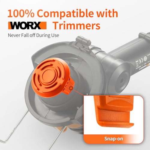 Eventronic Trimmer Replacement Spool Cap Covers Compatible with Worx String Trimmers WA0010, WA6531 (3-Pack)