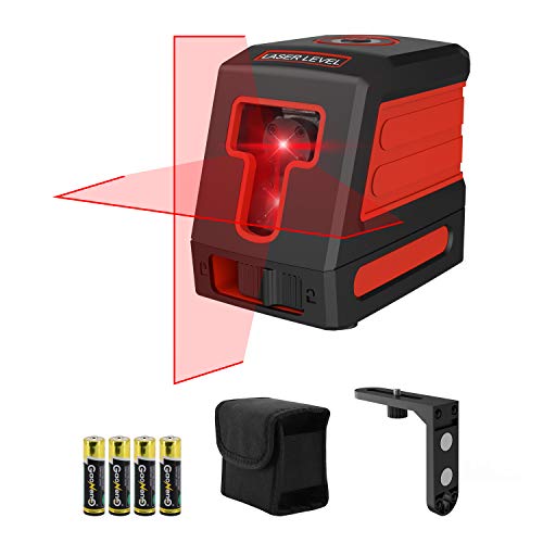 Klearlook Laser Level with Dual Modules,Self-Leveling Vertical and Horizontal Laser Leveler,Magnetic Base,Carrying Pouch,4AA Batteries Included