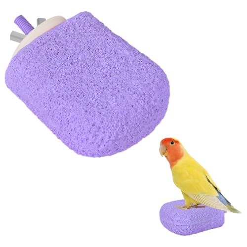Stones - Percha para pájaros, 1 pieza de piedra de afilar pico de pájaro, antideslizante, plataforma para cacatúas pequeñas y medianas, periquitos, periquitos, inseparables, pinzones