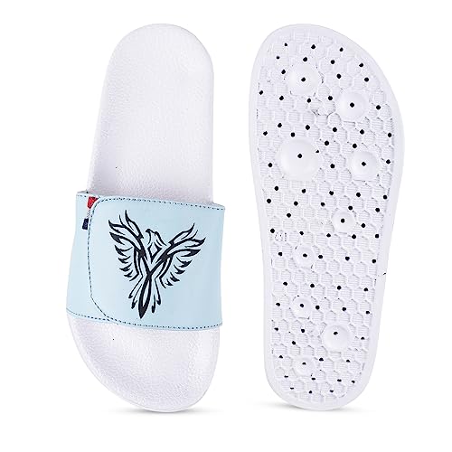 Image of PERY-PAO Mens Comfort Sliders Grey, Sky Blue, Black, White, peach, Neon Green, Olive Green Boys Flip-Flops
