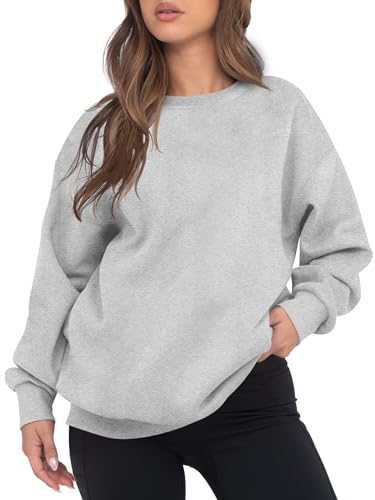 VIUTIL Womens Oversized Crewneck Sweatshirt Fleece Casual Loose Pullover Tops 2025 Winter Clothes