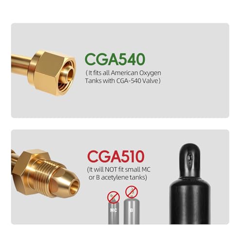 Image of CGA510 Acetylene Regulators, Acetylene Regulator for Welding, Acetylene Gauge CGA510 Inlet Connection, CGA510 Nut Acetylene Welding Regulator