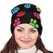 Fashion Beanie Caps with Adjustable Band Oversized Hat Cap Soft Touch Windproof Headwear Skull Cap for Ski Skat Travel, Multipurpose Scarf Hat, Pink Red Blue Green Dog Pug Paws