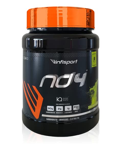 Infisport ND4 Bote 800 g - Polvo Sabor Manzana Verde - Aporte Energético, Sales Minerales y Aminoácidos Sabor Manzana Verde