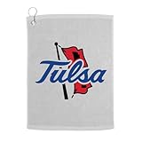 Sport Your Gear Officially Licensed Tulsa Golden Hurricane Prime Logo Golf Bag Towel with Grommet White