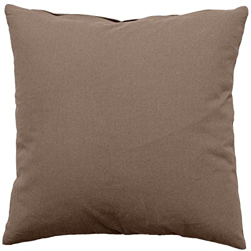 Coussin coton marron de grande taille 60x60 cm lavable avec fermeture éclair - 2