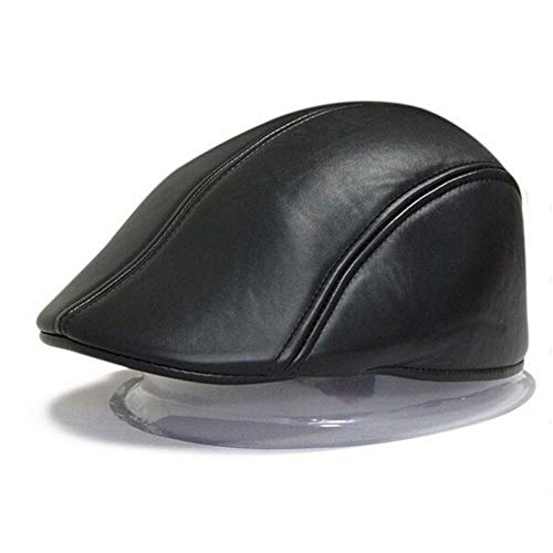Hofumix Beret Hat for Men Beret Cap Leather Beret Men's Newsboy Cap Flat Cap Sport Hat Duckbill Cap Hat Headwear 1pcs (Black)