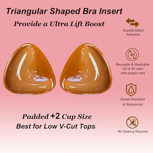 Image of Bra Pads Inserts, Double Sided Sticky Backless Bra Inserts Ultra Instant Lift Padded Swimsuit Sport Bra Breast Enhancers