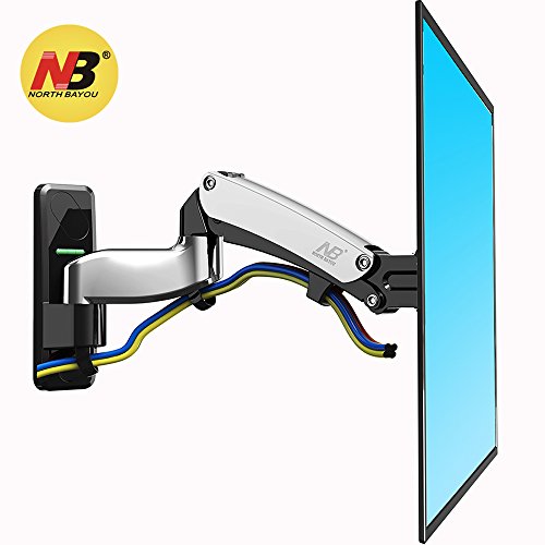 North Bayou NB F450 Brazo con Resorte de Gas para Pantallas LCD-LED monitores y TV 40-50 Pulgadas, 8-16 kg, Plata Cromo (Ergo 40-50 Dual)