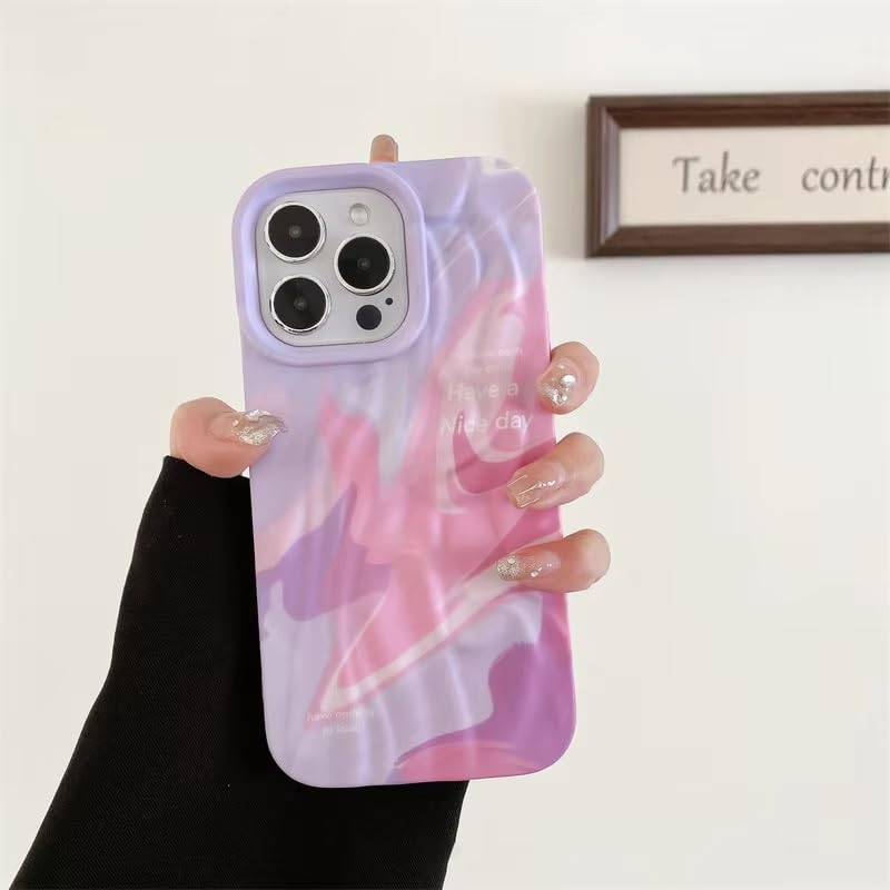 Image of COVERLY for iPhone 14 Pro Max 3D Luxury Rainbow Pastel Nice Phone Case,Premium Texture Trendy Retro Cute Multi Artistic Cool Design -Aesthetic Shades Heart Princess Cover for Apple iPhone 14 Pro Max