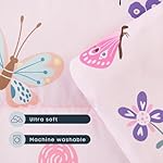 Wake In Cloud - Toddler Nap Mat with Pillow and Blanket, for Kids Girls in Kindergarten Daycare Preschool Pre K, Roll Up Sleeping Bag, Cute Butterfly Flowers, Pink, Standard - Image 5