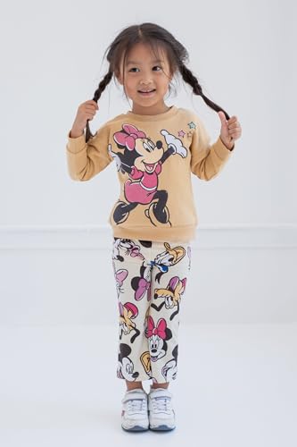 Image of Disney Minnie Mouse Girls' Fleece Sweatshirt and Flare Pant Set for Baby & Kids