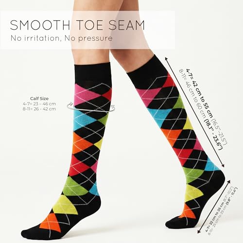 Image of Mysocks Unisex Knee High Long Socks Argyle