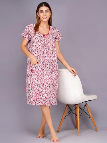 Image of Breezly Women's Pure Cotton Night Dress Nighty for Women Multicolour
