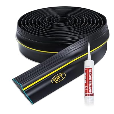 Storystore Universal Garage Bottom Threshold Seal Strip with Adhesives 10ft,Rubber Seal for Garage Doors, Garage Door Weather Stripping Replacement(Black)