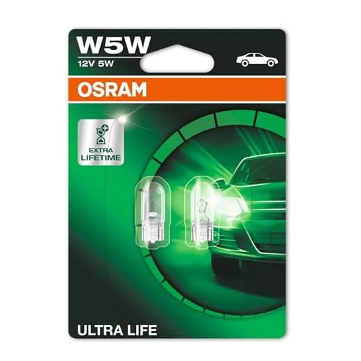 OSRAM ULTRA LIFE, W5W, Doble Blister (2 lámparas)