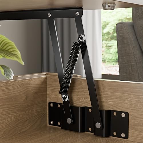 Blisswood Coffee Table With Storage, Lift Up Coffee Tables for Living Room, Wooden Coffee Table With 1 Shelf Large Hidden Storage Modern Rectangular Sofa End Lift-Top Tea Table Furniture (Oak) - Image 9