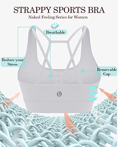 Image of RUNNING GIRL Sports Bras for Women Backless Padded Sports Bra Tank Top Long Line Gym High Impact Sports Bra Push up(WX2569White,XL)