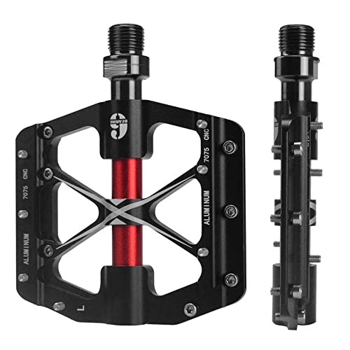 ROADNADO Fahrradpedale CNC Aluminium MTB Pedale Leichtgewicht Anti-Rutsch Abgedichtete 3 Bearing für Mountainbike Rennrad Citybike Pedale Fahrradzubehör - Schwarz Cover