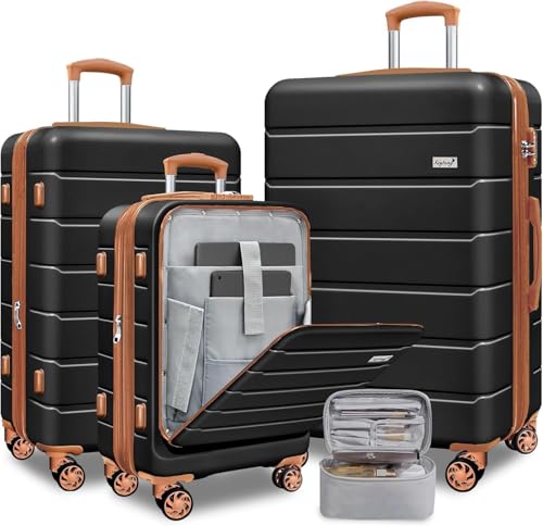 SmileLine 3-Piece Luggage Set Lightweight Hardside Suitcase TSA Lock Spinner Wheels, 20