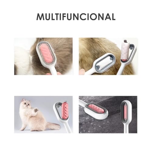 Escova Pet Removedora de Pelos 3 em 1 Rosa