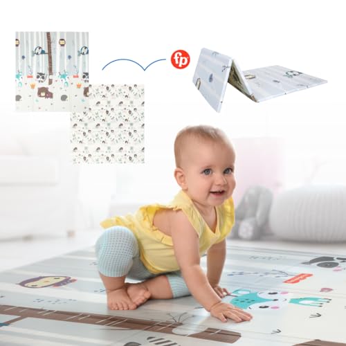Fisher Price Portable Baby Playmat Double Side -180x160x1.0 cm PE - Forest wonder