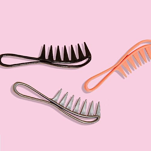 Breite Zahnkämme, Haarkamm Breiter Zahnkamm Professioneller Friseur Kamm Antistatischer grob Kamm Haarstyling Lockenkamm für Home Salon Friseurkamm Frauen Männer (Schwarz)