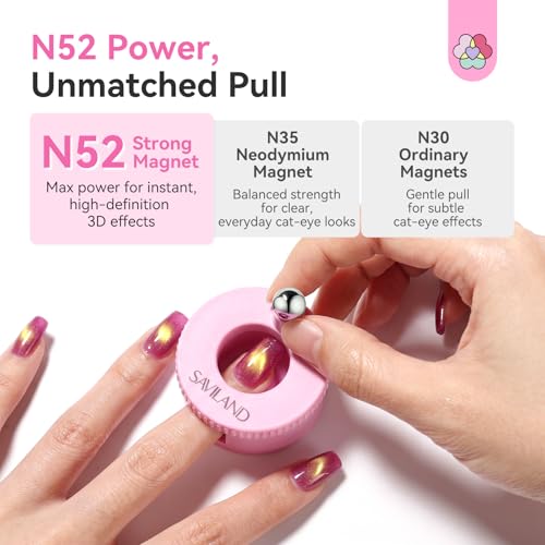 Image of SAVILAND Automatic Cat Eye Magnet for Cat Eye Gel Nail Polish Pink