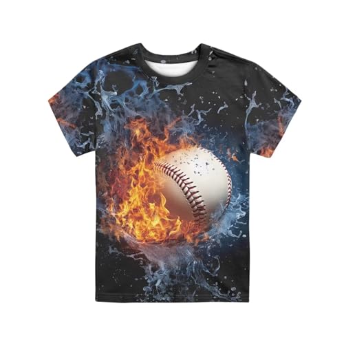 Image of JEOCODY Boys Girls Graphic Tees Funny 3D Printed Short Sleeve T-Shirts 3-16T