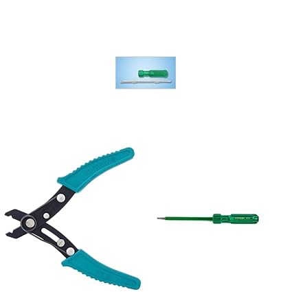 Taparia 804 Steel Two in One Screw Driver (Green and Silver)&Taparia WS 05 Steel (130mm) Wire Stripping Plier (Green and Black)&Taparia 815 Steel Tester (Green)