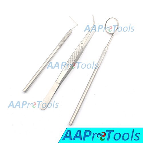 AAPROTOOLS Basic Examination KIT Set Tweezers Mouth Mirror Handle A+ Quality