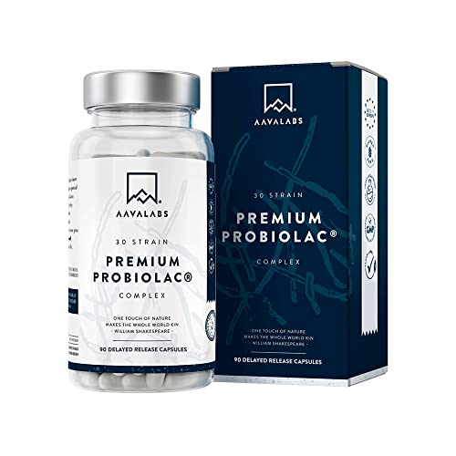 Probioticos Intestinales Premium - [120 mil millones de UFC] Probioticos y Prebioticos Con Zinc y 30x cepas como Lactobacillus Acidophilus y Bifidobacterium para hombre, mujer y niños - 90 Cápsulas