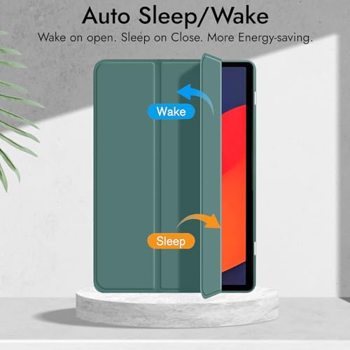 Image of Robustrion Case for Moto Pad 60 Pro 12.7 inch Cover Case with [Pencil Holder] [Soft Flexible Case] for Motorola Pad 60 Pro Cover 12.7 inch [Auto Sleep Wake Support] - Dark Green