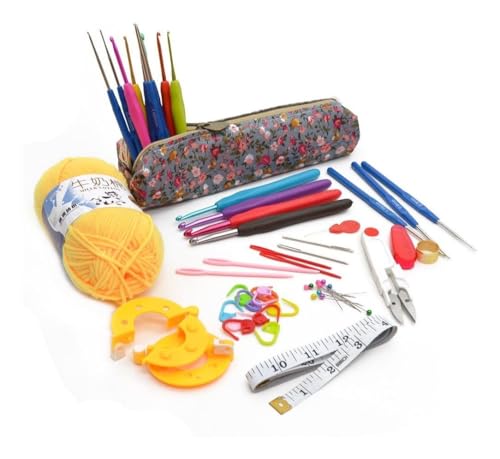 Kit-Premium Crochê Amigurumi 16 Agulhas Com Estojo e Acessórios - Oferece Todas as Ferramentas e Acessórios Necessários para Realizar Projetos Criativos com Precisão e Conforto