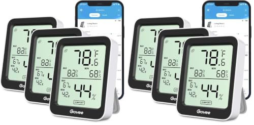 Image of Govee Indoor Hygrometer Thermometer 3Pack H5075 with Bluetooth App Control (Pack of 2)