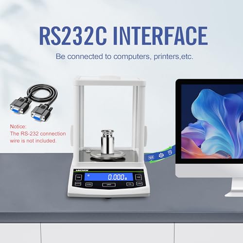 Image of Analytical Balance 200x1mg Lab Scale 0.001g Accuracy with Windshield | High Precision Scale 0.001g with RS232 Interface Laboratory Analytical Balance Jewelry Scale