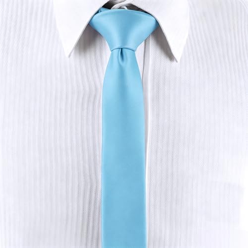Image of Landisun Black Tie Men Women Solid Skinny Ties Slim Ties Satin Tie