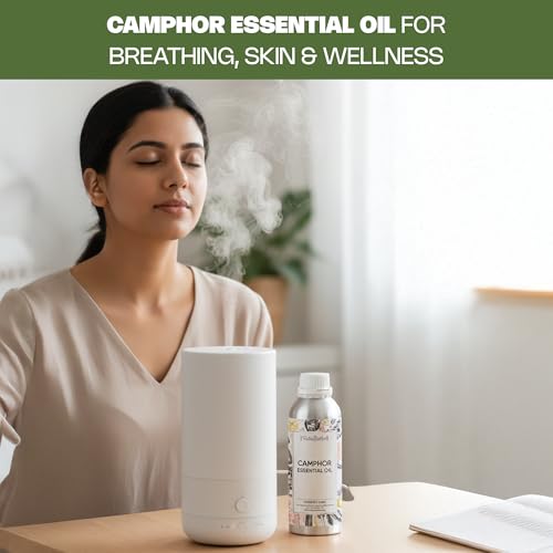 Image of VedaOils Camphor Essential Oil 1Kg | Pure Camphor Oil for Bath, Diffuser & Aromatherapy | Ideal for Skin and Hair Care