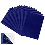 100 Pezzi Carta Carbone per Disegno Carta Copiativa Grafite Carbone per Ricalco per Legno Tela Ceramica 21 X 29,7 Cm (Blu)
