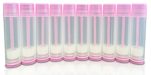 Basic Essential Bottles 25-Piece Empty Lip Balm Container Tubes, 5.5ml (3/16 oz.) - Pink