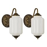 Vintage Milk Glass Wall Sconce - Set of 2 White...