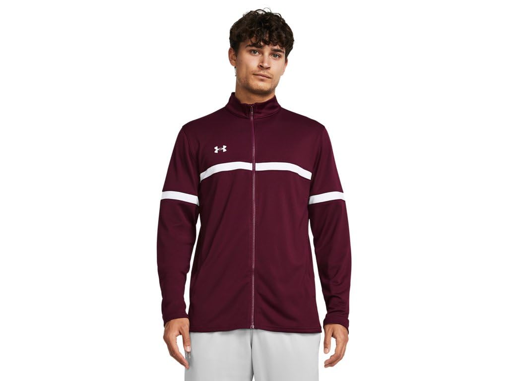 Under Armour - Mens Team Knit Wup Fz T-Shirt, Color Maroon (609), Size: Medium