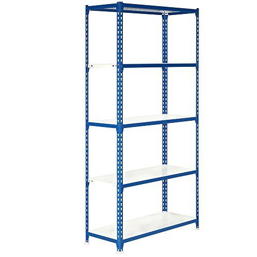 Estanterías Jomasi - Estantería sin Tornillos J200 Balda Metálica. Med.: 2000 x 1000 x400 mm. Color Azul/Blanco