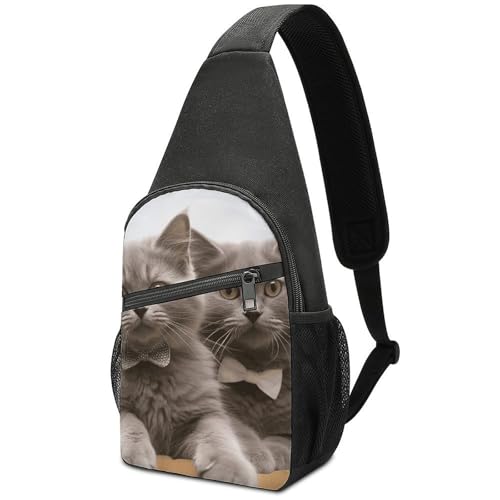 Funny Cats Mochila Bandolera Ligera para Senderismo miniatura 1