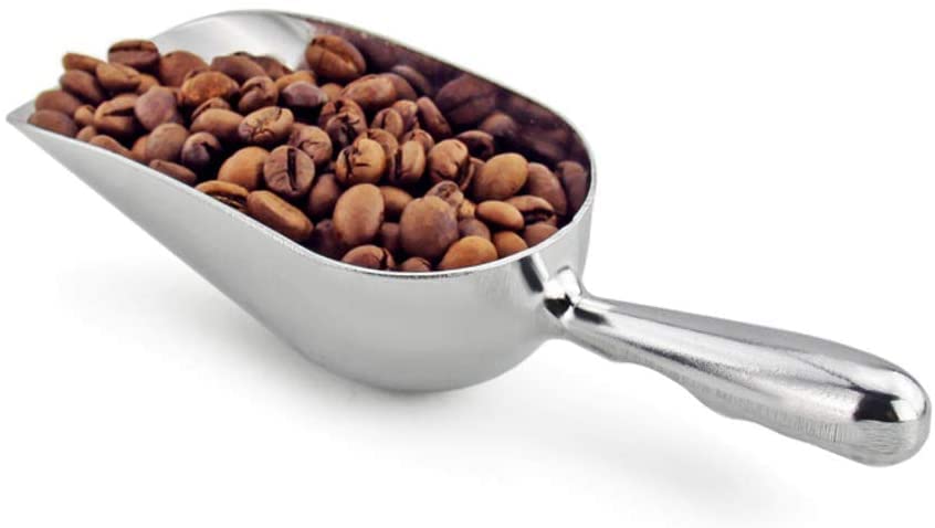 Pala para hielo de acero inoxidable, pala para caramelos, pala para hielo, pala para basura seca, pala para productos secos, pala para especias, plateada 30,5 x 12 cm (12 x 5 pulgadas) (plata 27,5 x