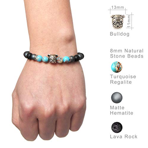 Pulsera Unisex de Cuentas Onix y Lava Natural miniatura 2