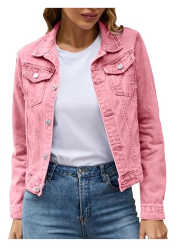 Veste en jean femme vintage style boyfriend décontracté à boutons
