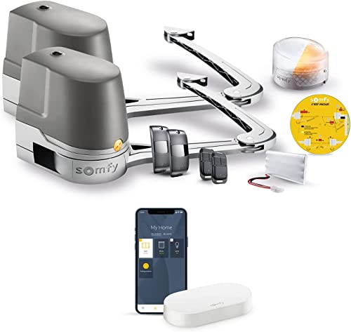 Somfy 1241959 - Pack de Motorisation Portail battant Evolvia Star Connect avec kit de connectivité | Pour vantaux avec hauteur et largeur max 2m | Compatible avec l'Assistant Google