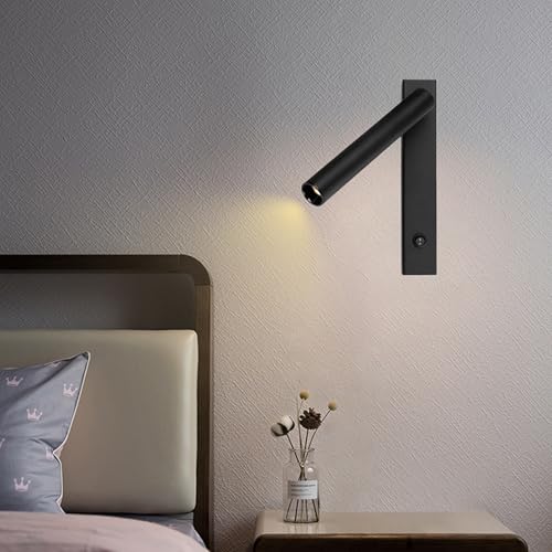 Lámpara de pared para dormitorio luz neutra ideal para leer en la cama con interruptor